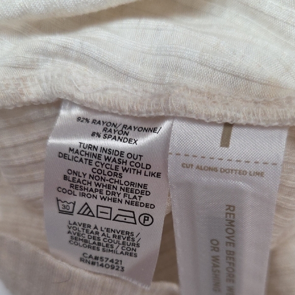 LOFT Cream Button-Front Midi Dress - Picture 6 of 7